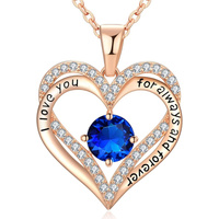 18K Rose Gold Necklaces for Women, 927 Sterling Silver Gifts for Mothers Day, Jewelry for Wife Mom Her Girlfriend, Birthstone Diamond Necklace for Bir