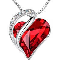 nfinity Love Heart Necklace, Birthstone Necklace for Women, Jewelry for Women with Healing Crystals, Allergy Free Pendant Necklace-01-January & July-S