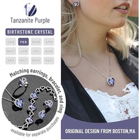 Infinity Love Heart Necklace, Birthstone Necklace for Women, Jewelry for Women with Healing Crystals, Allergy Free Pendant Necklace-02b-February-Tanza