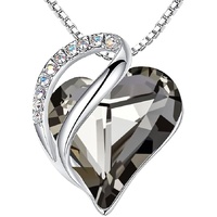 Infinity Love Heart Necklace, Birthstone Necklace for Women, Jewelry for Women with Healing Crystals, Allergy Free Pendant Necklace-13c-Protection-Cry