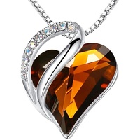 Infinity Love Heart Necklace, Birthstone Necklace for Women, Jewelry for Women with Healing Crystals, Allergy Free Pendant Necklace-15-Stress Relief-D