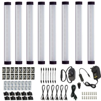 Dimmable LED Under Cabinet Lighting Bar, 12V Under Counter LED Light Strip Linkable Kit with Rocker Switch Kitchen,Showcase,Worktop, Shelf Lighting(8 