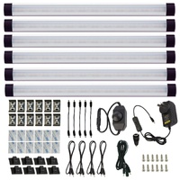 Dimmable Led Under Cabinet Lighting Bar Linkable Kits with Rocker Switch Under Counter Kitchen,Showcase,Shelf Lighting(6 Panel Kits Cold White)