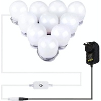 Hollywood LED Vanity Mirror Lights Kit,Stick on Dimmable Makeup Lights, 12V Mirror Lighting Strip Fixture for Vanity Dressing Table Set, Bedroom Wall 