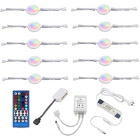 Under Counter LED Light Kit, RGBWW Under Cabinet Lighting, 10 Packs Colored Cabinet Lights with Wireless 40-Key IR Dimmable Remote Control (10 Lights)
