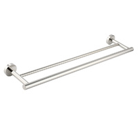 Polished Chrome 600mm Double Towel Rack Holder Stainless Steel Hanger Rail Kit