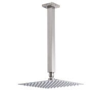 Brushed Nickel Square 8" Rain Shower Head 300mm Brass Ceiling Dropper Arm Set