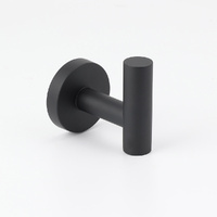 Matt Black Robe Hook Hanger Organizer Bathroom Wall Mounted Kit Stainless Steel