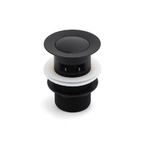Matt Black Brass 32mm Push Pop Up Waste Plug Overflow Basin Sink Drain Outlet