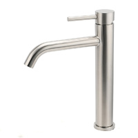 Brushed Nickel Tall Kitchen Laundry Basin Mixer Vanity Curve Sink Faucet Tap Set