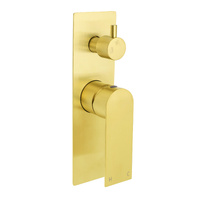 Brushed Gold Bathroom Square Concealed Shower Mixer Diverter Switch Wall Mounnt