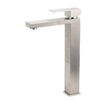 WELS Square Tall Basin Vessel Mixer Faucet Tap Kitchen Laundry Brushed Nickel