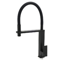 Matt Black Swivel Kitchen Sink Basin Mixer Swivel Faucet Tapware Pull Out Spout