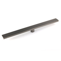 Watermark Gun Metal 800mm Strip Fence Linear Shower Grate Floor Drain 50mm Waste