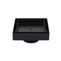 WaterMark Matt Black 100x100mm Square Tile Insert Shower Grate Floor Drain 50mm Waste