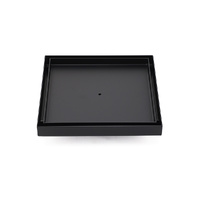 Matt Black Bathroom Big 200mm Tile Insert Floor Drain Shower Grate 50mm Outlet