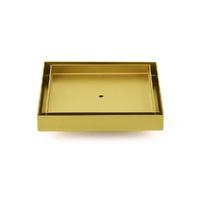 Brushed Gold 150x150mm Tile Insert Floor Drain Shower Grate 80mm Waste Watermark