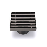 Gun Metal SUS 100mm Square Strip Fence Floor Drain Small Shower Grate 50mm Waste