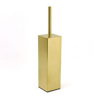 Brushed Gold Modern Stainless Steel Square Toilet Brush Wall Mounted Holder Cup