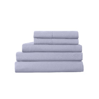 Royal Comfort 2000TC 6 Piece Bamboo Sheet & Quilt Cover Set Cooling Breathable - Queen - Lilac Grey