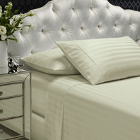 Royal Comfort 1200TC Sheet Set Damask Cotton Blend Ultra Soft Sateen Bedding - King - Pebble