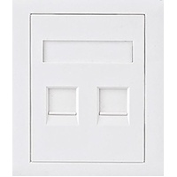ASTROTEK CAT6 RJ45 Network Wall Face Plate Outlets 86x86mm 2 Port Socket Kit LS