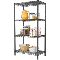 CARLA HOME 4-Tier Adjustable Metal Storage Shelves Wire Rack Organizer for Kitchen, Pantry, Bathroom or Laundry Room (60cm W x 40cm D x 140cm H)