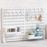 CARLA HOME 2 Pack Desk Pegboard Organizer Kit  with Hooks, Tray & Mount Ideal for Office, Gaming Setup & Home Workspace Organization (White)