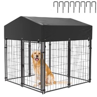 Outdoor Dog Kennel XS Pet Cage with Roof & Cover 127x120x134cm