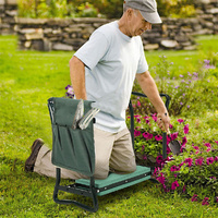XXL Garden Kneeler Seat Stool with Pocket, 150kg Load