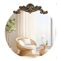 Baroque Antique Round Wall Mirror, Ornate D�cor, 90 x 94.5cm