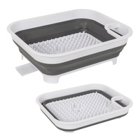 Collapsible Dish Rack with Utensil Section Space-Saving Drying Rack for Compact Kitchens & Camping