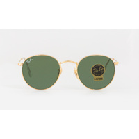 Classic Round Metal Sunglasses in Gold and Green