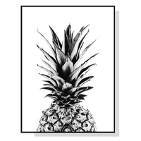 Wall Art 90cmx135cm Pineapple Black Frame Canvas