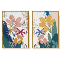 Wall Art 50cmx70cm Summer Smile 2 Sets Gold Frame Canvas