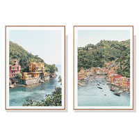 Wall Art 70cmx100cm Italy Coast 2 Sets Wood Frame Canvas