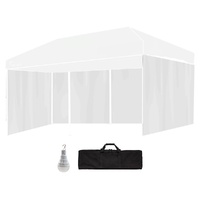 RED TRACK Accessory Pack for 6x3m White Gazebo, includes Walls, Wheeled Carry Bag, Rechargeable USB Lamp