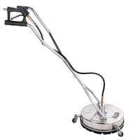 Jet-USA 18" Stainless Steel Pressure Washer Surface Cleaner with Yoke Handlebar, 3/8" Fitting, For Concrete Driveway Patio Floor