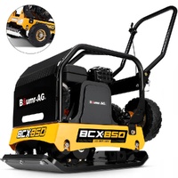 BAUMR-AG 125kg 450x630mm 7HP Plate Compactor, 32kN Vibratory Compaction, Wheel Kit, Protective Paver Pad, Commercial-Grade