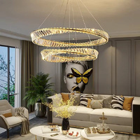 BAMDECOR C3342/2 Modern Crystal Chandeliers Lighting Fixtures Contemporary Wave Chandelier Lighting Fixtures Crystal Pendant Ceiling Lights for Living