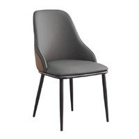 VELLUTO Dining Chair Modern upholstered Leather Kitchen Chairs with armrests Bathtub Chair Leisure Lounge Chair Living Room Bedroom Home Set of 2(Dark