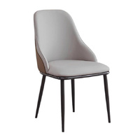 VELLUTO Dining Chair Modern upholstered Leather Kitchen Chairs with armrests Bathtub Chair Leisure Lounge Chair Living Room Bedroom Home Set of 2(Ligh