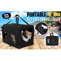 Portable Soft Dog Cage Crate Carrier XXXL BLACK