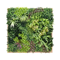 YES4HOMES 3D 1Mx1M Green Artificial Plants Wall Panel Flower Wall With Frame Vertical Garden UV Resistant Frame