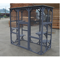 YES4PETS XXL Pet Cat Bird Ferret Shelter Condo with Escape Door Wooden Kitten Cage House