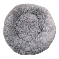 YES4PETS Medium Round Calming Plush Cat Dog Bed Comfy Puppy Fluffy Bedding Little Grey