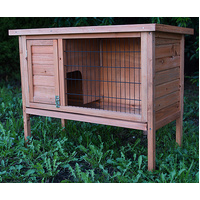 YES4PETS Single Wooden Pet Rabbit Hutch Guinea Pig Cage with Slide out Tray