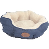 YES4PETS Washable Blue / Grey Fleece Soft Pet Dog Cat Bed-Medium