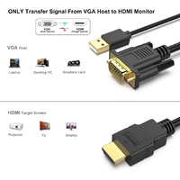 BENFEI 324BK VGA to HDMI Cable with Audio, 1080P Uni-Directional 1.8M
