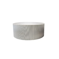 Ripple White Coffee Table - Black Marble